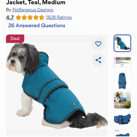 Petrageous Other - PetRageous Designs Juneau Insulated Dog Jacket, Teal, Medium